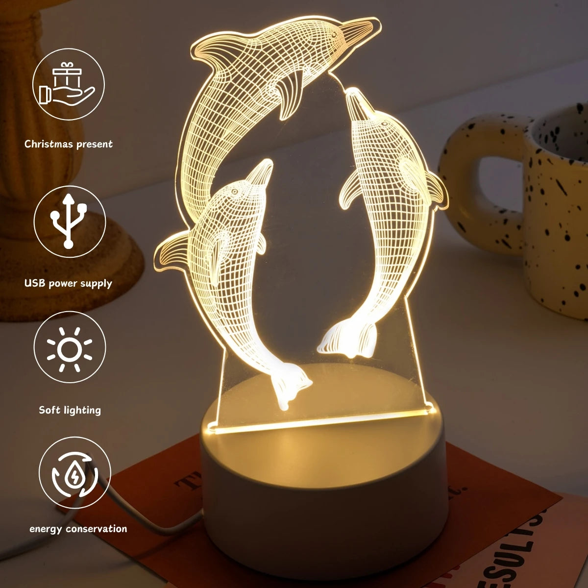GlowWhale USB LED Night Light